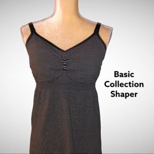 Nwot basic collection gray striped shaper top